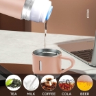 Garrafa T&eacute;rmica Carisma Rosa 500ml - A&ccedil;o Inox - 3 Copos - 12h Quente/Frio