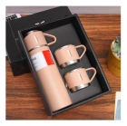 Garrafa T&eacute;rmica Carisma Rosa 500ml - A&ccedil;o Inox - 3 Copos - 12h Quente/Frio