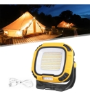 Luminária LED Recarregável - 30W, 4 Níveis, Luz Vermelha, Suporte Magnético - Amarelo