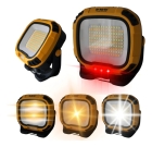 Luminária LED Recarregável - 30W, 4 Níveis, Luz Vermelha, Suporte Magnético - Amarelo