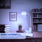 Lumin&aacute;ria de Mesa LED Recarreg&aacute;vel com Suporte para Celular - 3 N&iacute;veis de Luz, Porta Canetas