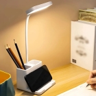 Lumin&aacute;ria de Mesa LED Recarreg&aacute;vel com Suporte para Celular - 3 N&iacute;veis de Luz, Porta Canetas