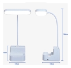 Lumin&aacute;ria de Mesa LED Recarreg&aacute;vel com Suporte para Celular - 3 N&iacute;veis de Luz, Porta Canetas