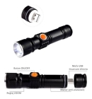 Lanterna Tática com Zoom e Recarga USB - Para Caça, Camping, Pesca e Segurança - 3 Modos de Luz