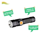 Lanterna Tática com Zoom e Recarga USB - Para Caça, Camping, Pesca e Segurança - 3 Modos de Luz