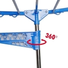 Varal de Chão Vertical 3 Andares Dobrável Inox 48kg com Rodinhas Azul